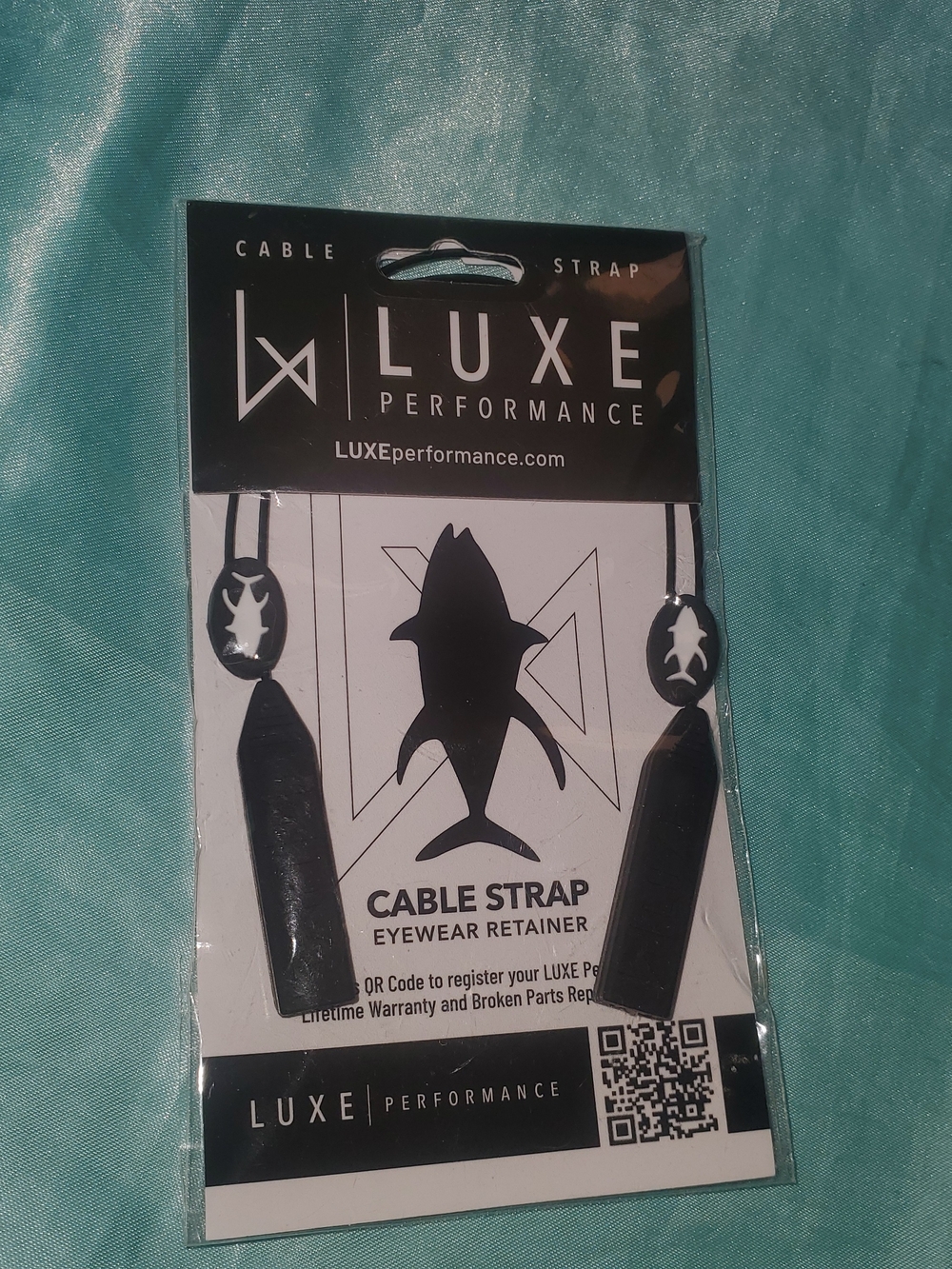 Luxe Performance New Black Cable Strap Eyewear Retainer